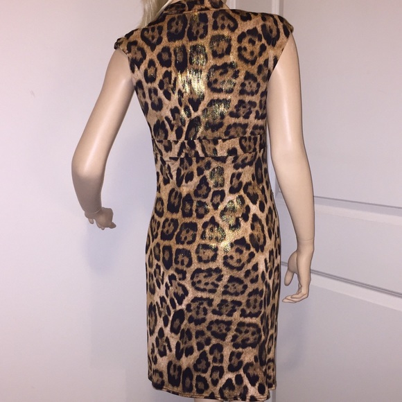 Cartise Leopard Lame Surplice Dress - Picture 4 of 6
